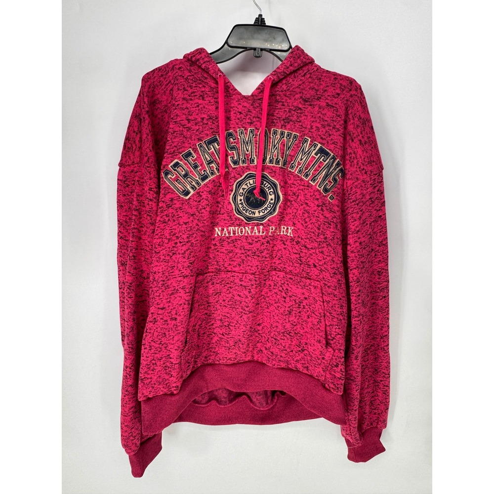 Crazy Apparel Hoodie Women 3XL Pink Smoky Mtns National Park Graphic Pullover